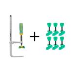 Microjig MJ232 - Matchfit Dovetail Clamp AP With X-PAD Attachment (DVC-850AP) and 6-Piece 1" Track Screw Kit (DV-HL1.0K6)