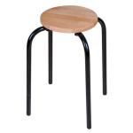 Pinie PIN181 - Beech Stool with Steel Base