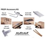 Ramia RA110 - UN-SET-PRO PROFI Accessory Kit (Holdfast Pair, Aluminum Pads Pair, Anvil, & Cork Jaw Pads) (DCE)