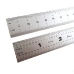 Shinwa SW115 - English/Metric Rigid Satin Chrome Machinist Rulers