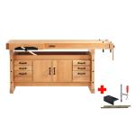 Sjobergs SJ120 - Elite 2000 Workbench with Storage Cabinet and Accessory Kit 76" x 29" with 3-3/8" Top