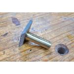 Taytools TT558 - Workbench Plane Stop 2&rdquo; Square Head with Toothed, Safe and V-Groove Sides, 3/4&rdquo; x 2-3/8&rdquo; Long Brass Post