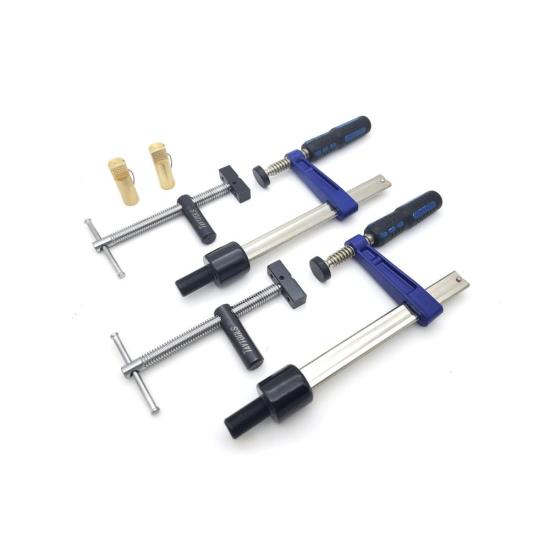 Deluxe Workbench Holddown Kit with Adjustable Bench Dogs, Vertical Holddowns & 2-3/8" Brass Bench Dogs (DCE)