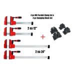 Taytools TT675 - 8-Piece MD Parallel Clamp Set with 4 Clamps (2 each 12" & 2 each 24"), Corner Blocks Set