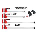 Taytools TT677 - 8-Piece MD Parallel Clamp Set with 4 Clamps (2 each 24" and 48) & 4 Corner Blocks