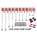 Taytools TT695 - 18-Piece Ultimate MD Parallel Clamp Set with 10 Clamps, Corner Block Set & Glue-Up Joint Bridge Set