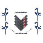 Taytools TT725 - 4-Piece 8" Glass Reinforced Clamping Squares with 4-Piece 6" Quick Adjust Clamp Set